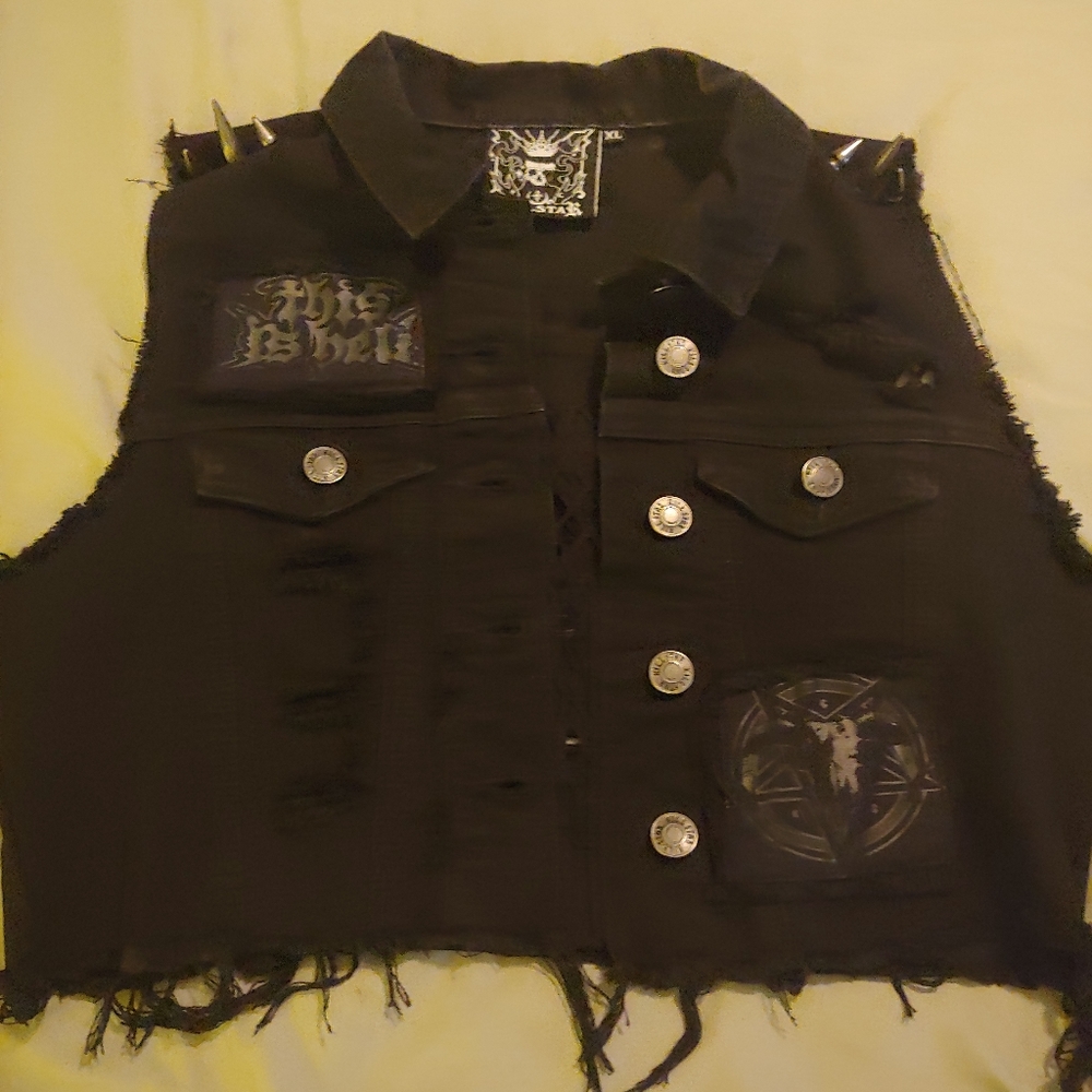 Killstar Patch and Spike Denim Vest